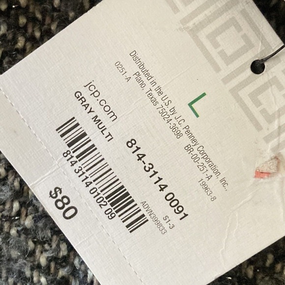 Liz‎ Claiborne Blazer Womens Sz Large Wool Blend Zip Closure Tweed - Picture 10 of 11